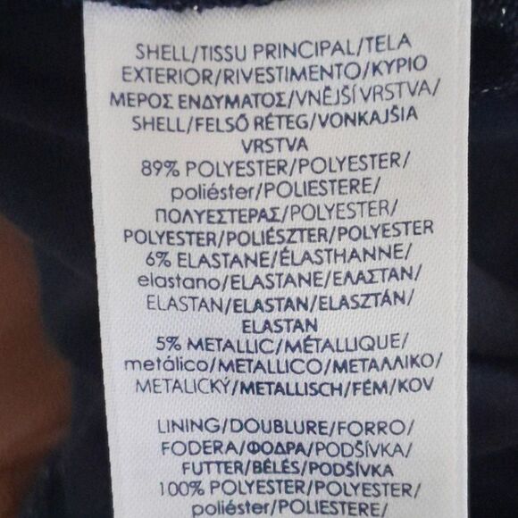 Chaps,Pleat On The Waist Side, Metallic Threading, Stretchy Dress Sz Large & XL - Picture 9 of 15